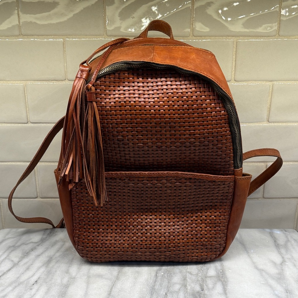 Patricia Nash Brown Woven Backpack